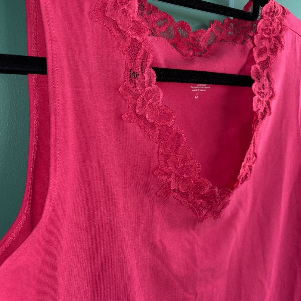 Coldwater creek large pink lacy tank new - Picture 3 of 5